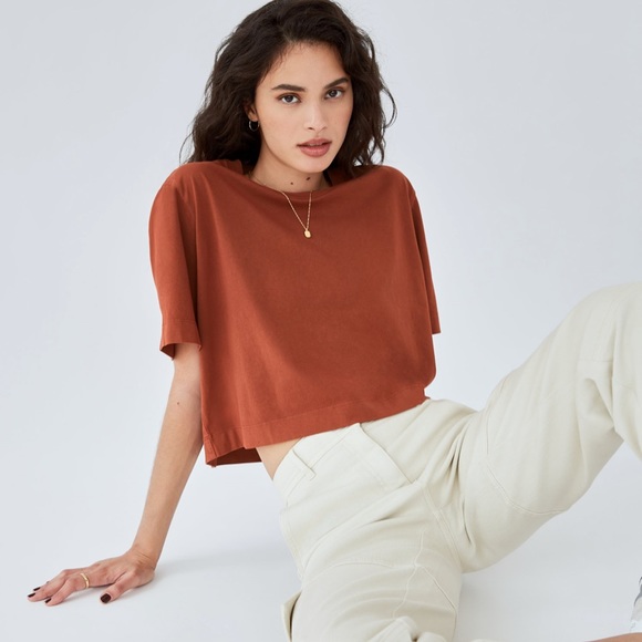 Aritzia Wilfred Boxy Blush Swing Pocket Tee - Picture 1 of 4
